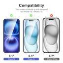 NEW'C 3 Pack Designed for iPhone 16, iPhone 15 Screen Protector (6.1 inches),Enhanced Tempered Glass Protection with Easy Installation Tool Included,Ultra Resistant (Transparent)