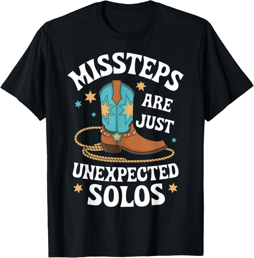 Line Dancing Missteps are Just Unexpected Solos Line Dancer T-Shirt L