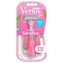 2 x Gillette Venus Sensitive Women's Disposable Razors - Single Package of 3 Razors