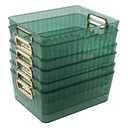Clear Pantry Storage Organizer Bins, Green, 6 Packs