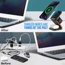 DOSTDR 3-in-1 Wireless Desk Charging Station, 15W, MagSafe Compatible, Foldable, Fast, Compatible with Charging Apple Devices, Travel-Friendly, N52 Magnetic, Space-Saving, Multi-Device, Phone Mount