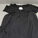 Women's Short Sleeve Maternity Dress Patchwork Pregnancy Clothes with Pockets, Size Larg