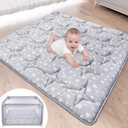 Moonsea Portable Baby Play Mat, Square Padded Anti Slip Baby Activity Crawling Mat for Boys and Girls, Kids 43" X 43" Quilted Pad for Indoor Outdoor Playtime