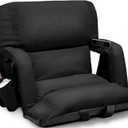 26" Extra Wide Stadium Seats with Back Support, 4'' Thick Comfy Cushion, Bleacher Seats with Armrest & 6 Reclining Positions, Floor Chair for Adults, Kids, Stadium Chair for Baseball, Basketball