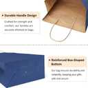 BagDream Navy Blue Gift Bags 8x4.25x10.5 100Pcs Kraft Paper Bags with Handles Bulk Medium Size for Shopping, Party Favor, Retail Merchandise Grocery Paper Sacks