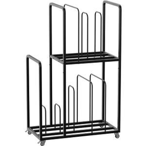 ikare Art Canvas Storage Rack,2 Tier Art Storage, Metal Canvas Rack Art Storage with Handle & Caster Wheels, Painting Rack for Art Studio, Gallery, Classrooms, Black