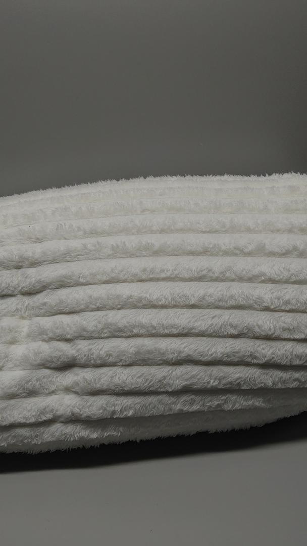 BEDELITE Fleece Throw Blanket 300GSM King Blanket Striped Cream White 108"x90"
