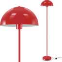 Industrial Floor Lamp, Red Floor Lamp for Living Room, 66Inch Tall Modern Standing Lamp, Stand Up Lamp with Metal Dome Shade, Mid Century Corner Reading Lamp for Bedroom Office Nursery Room, NO BULB