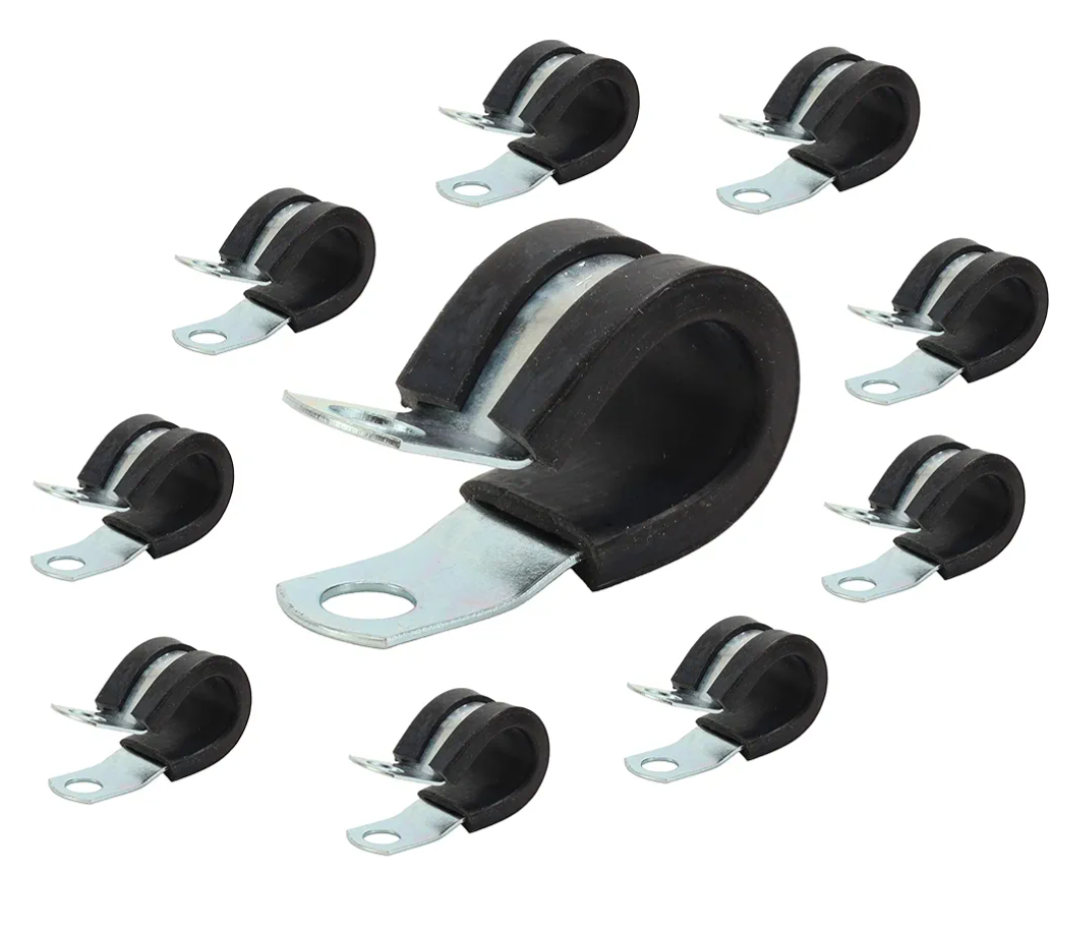 EverTrust Flexigrip Stainless Steel Cable Clamps 1/2". Stainless Steel with Ribbed Rubber Lining. Suitable for garden, automobile, garage, home, kitchen. Fits 1/2" or 12.7mm OD. (20pcs) Pack of 2