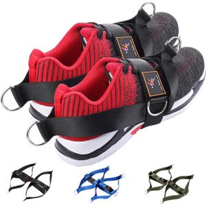 MOOCY 2 Pack Foot Strap for Cable Machine Fitness Attachment Ankle Straps Glute Kickback Leg Exercise for Cable Machines Shoe Cover Pull Belt-4 Ring