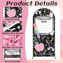 2 x Composition Notebook Backdrop Covers 4ft 5ft 6ft Back to School Stretchy Stand Spandex Arch Cover Background for Kid First Day of School Background for Kindergarten Party Decorations Supplies, 6ft x 2.6ft, 5ft x 2ft, 4ft x 1.6ft