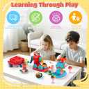 3-in-1 Color Dough Kitchen Creations Set for Kids Aged 3-8, 24 Colors Dough Playset with Ice Cream/Noodle/Hamburger Makers, Food Modeling Art Crafts Pretend Play Toys for Boys Girls