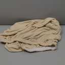 NeColorLife Stretch Ottoman Cover Square Soft Knitted Jacquard Washable Thick Storage Foot Stool Cover for Square and Rectangle Ottomans Beige Large