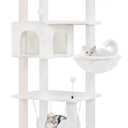 Big Cat Tree, Cat Tower with Multi-Level Condo, Hammocks, Rotating Toy (Beige, 70'')