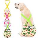 Avont 3 Pack Washable Female Dog Diaper with Suspender, Reusable Girl Doggie Diapers for Small Medium Large Doggy in Heat Cycle Period Incontinence (Medium,Yellow/Pink/Green)