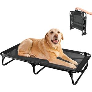 Elevated Dog Bed, Foldable Pet Bed with No Assembly, Cooling Raised Bed with Breathable Mesh, No-Slip Feet Durable Dog Cots Beds for Indoor & Outdoor Use, Black (L:43"x23"x7") Elevated Dog Bed, Foldable Pet Bed with No Assembly, Cooling Raised Bed with Breathable Mesh, No-Slip Feet Durable Dog Cots Beds for Indoor & Outdoor Use, Black (L:43"x23"x7")