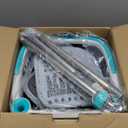 True & Tidy True Clean Spin Mop & System Dual Compartment Design for Clean & Dirty Water, 360 Swivel Mop Head, Built-in Scrubbing Brush, Stainless Steel Handle & 2 Reusable Microfiber Pads