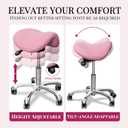 Saddle Stool with Wheels,Rolling Stool,Rolling Chair Ergonomic Swivel Rolling Chair with Hydraulic Lifting Height Adjustable Rolling for Office Medical Massage Salon Drafting(Pink)