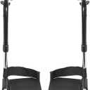 Universal Wheelchair Footrest Replacement - Adjustable Composite Footboard & Heel Loop, Foldable Comfort Support, Affordable, Black, Lightweight, Easy Installation