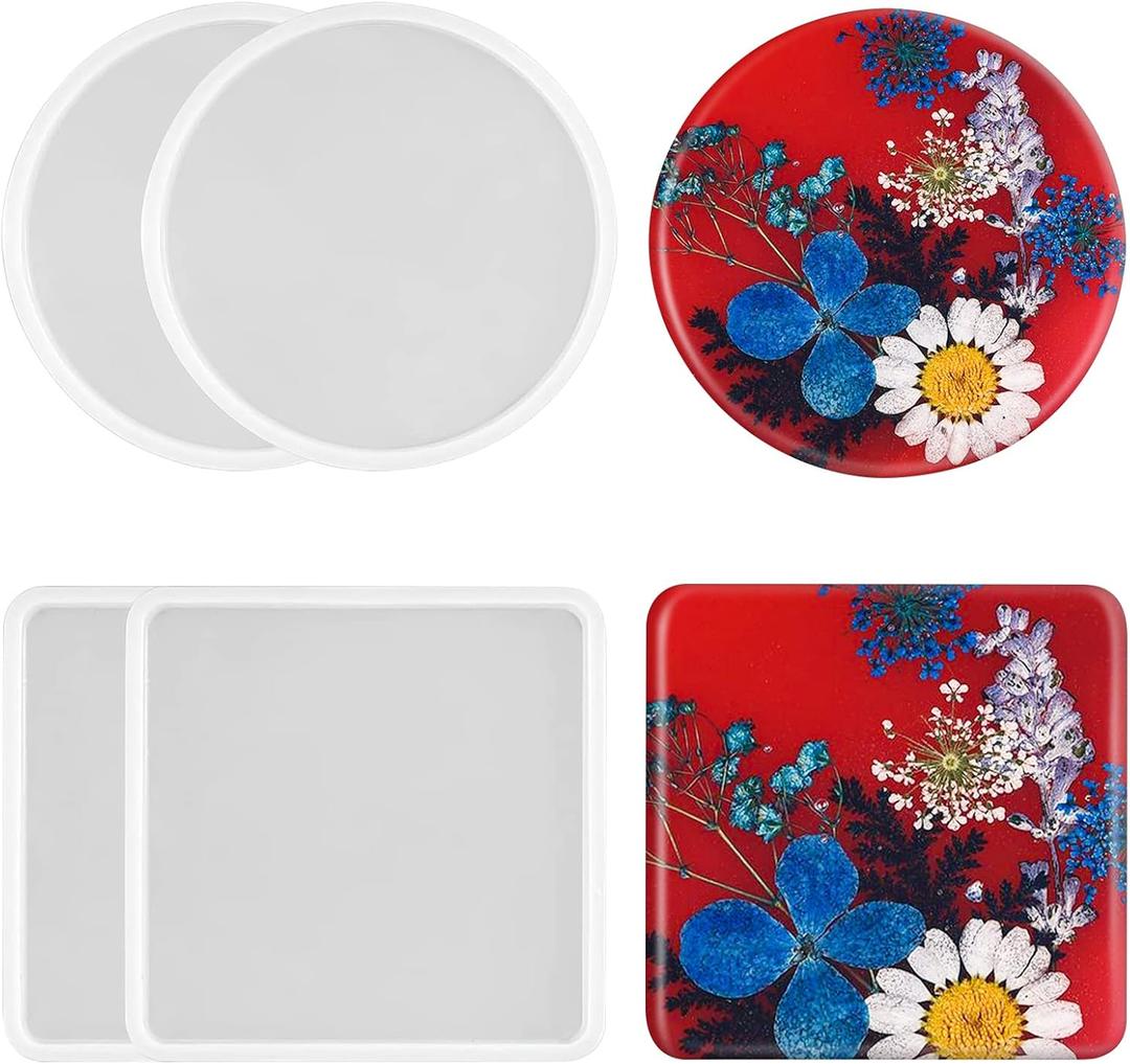 Thickened Silicone Coaster Molds - Resin Molds for Flower Bouquet Preservation, Epoxy Casting, Candle Holders, DIY Coasters, Bowl Mats,and Home Decor