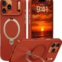 CASEKOO Twilight Orange Designed for iPhone 17 Pro Case with Spin Magnetic Stand [16FT Military Protection] [Non-Slip Edge] [Fit for MagSafe] Shockproof for iPhone 17 Pro case with Stand 6.3''