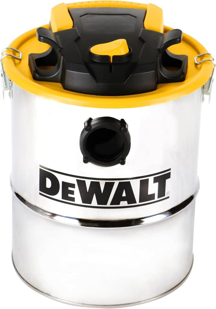 DEWALT Ash Vacuum DXV04A, 4 Gallon Metal Canister, 4 HP Powerful Motor, Strong Suction, and Efficient Filtration Safe Ash Vacuum for Pellet Stoves, Fireplaces, and BBQ Grills