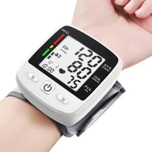 Blood Pressure Monitor Digital Wrist BP Machine Automatic Adjustable Cuff ( 5.3 to 7.7 in) with 2 Users 180 Memory Voice Broadcast Large LCD Display USB Charging Cable Carrying Case (Black+white)