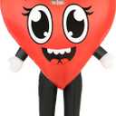 Red Love Heart Inflatable Costume Adult Valentines Day Love Blow Up Mascot Costumes for Women Men Cosplay Party