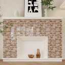CRE8TIVE 16 Sheets Faux Brick Peel and Stick Backsplash Subway Tile Stick on Backsplash for Kitchen Orange Brown Slate Tile 12"x12" Removable Waterproof Tile Stickers for Bathroom Laundry Room Renters