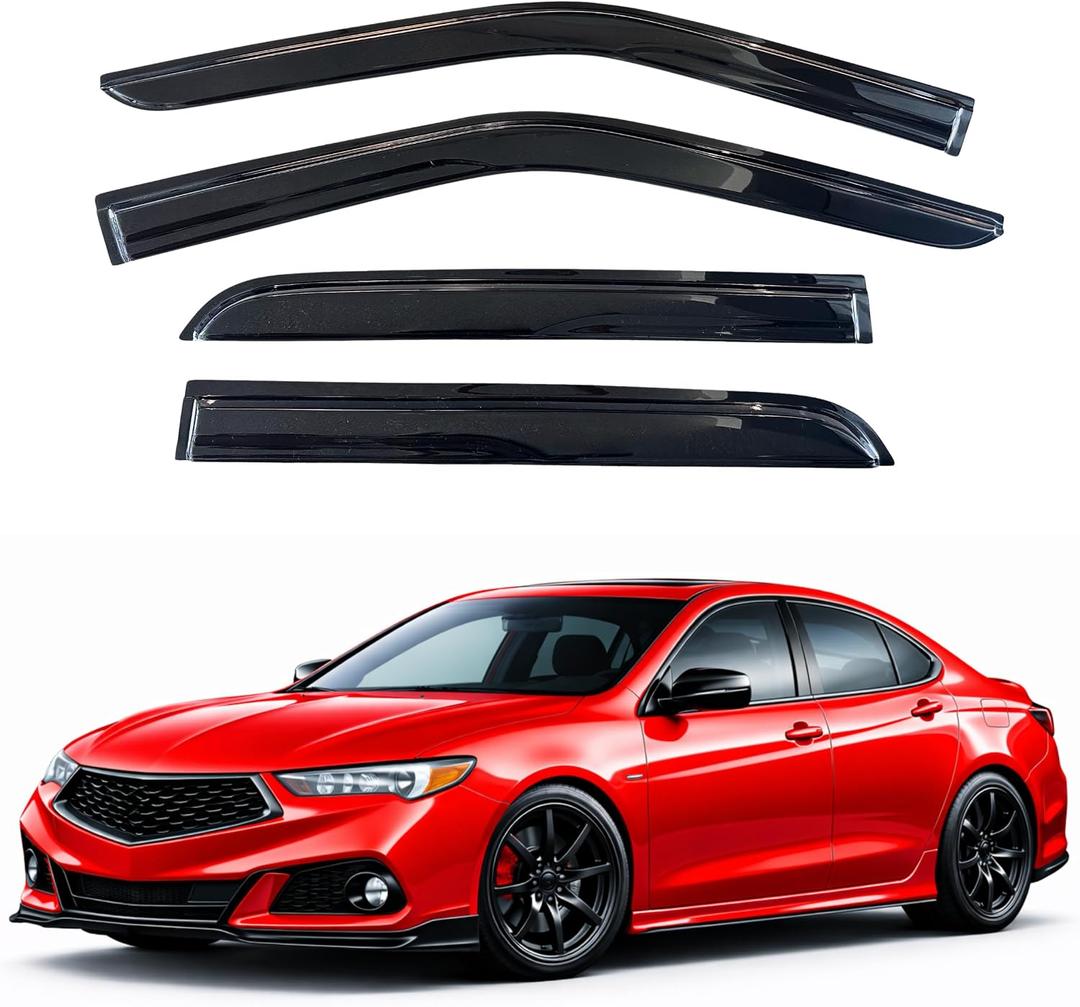 KPY Rain Guards Fit for 2015-2020 Acura TLX, Out-Channel Window Visors Vent Wind Deflectors 4PC, Car Accessories for 15-20 Acura TLX