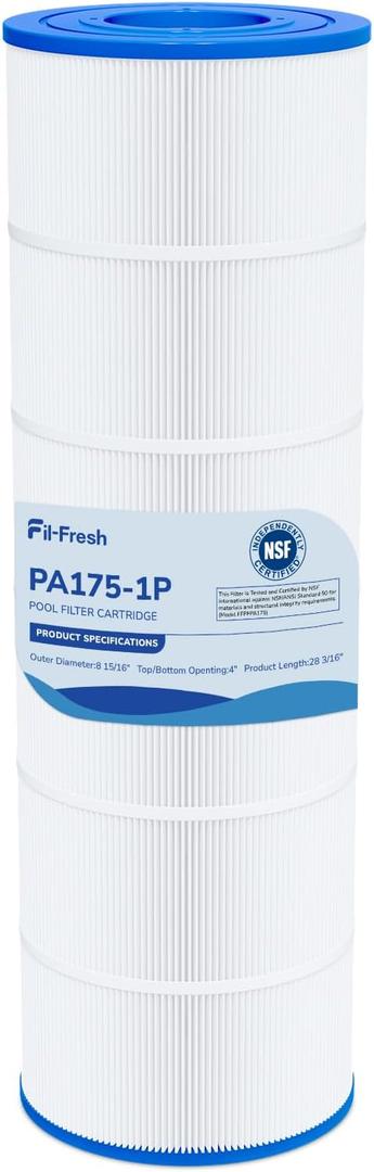 Fil-fresh C1750 Pool Filters Cartridge Compatible with Hayward C1750, Replace for Hayward CX1750RE, Pleatco PA175, Unicel C-8417, Filbur FC-1294, 175 sq. ft, 1-Pack