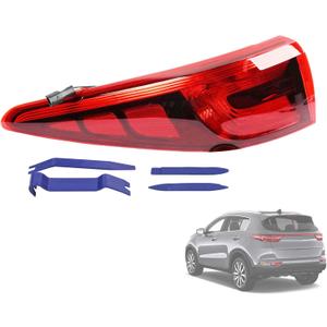Rear Left Driver Side Outer Tail Light Assembly Compatible with Kia Sportage 2017 2018 2019 EX/LX 2.4L Rear Brake Taillight Lamp Replaces 92401D9020 (Rear Left Outer)