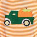 Noubeau Newborn Baby Boy Thanksgiving Bubble Romper Christmas Stripe Truck Bodysuit Pullover Playsuit Holiday Clothes (Orange)