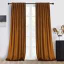 Roslynwood Luxury Soft Brown Velvet Curtains 96 inches Long Back Tab Thermal Insulated Blackout Window Drapes for Living Room/Bedroom/Dining Room, W52 x L96, 2 Panels
