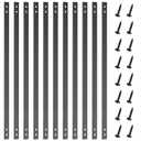 51 Pack Deck Balusters 36"X1", Flat Straight Porch Railing Kit with Screws, Heavy Duty Black Metal Decking Railings for Wood and Composite Deck for Indoor Outdoor Stairs Patio Porch