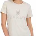 Spyder Womens Core Classic Logo Graphic Short Sleeve Tee T-Shirt, Pearl, L