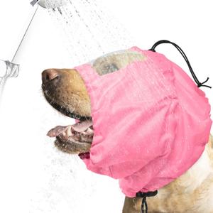 Nanaki Adjustable Shower Caps for Dogs Ears Dog Ear Covers for Bath, Shower Cap Reusable Waterproof Ear Covers for Dogs, Dog Ear Protection for Bath Dog Bath Ear Protection Bathing Grooming Swimming, Pink