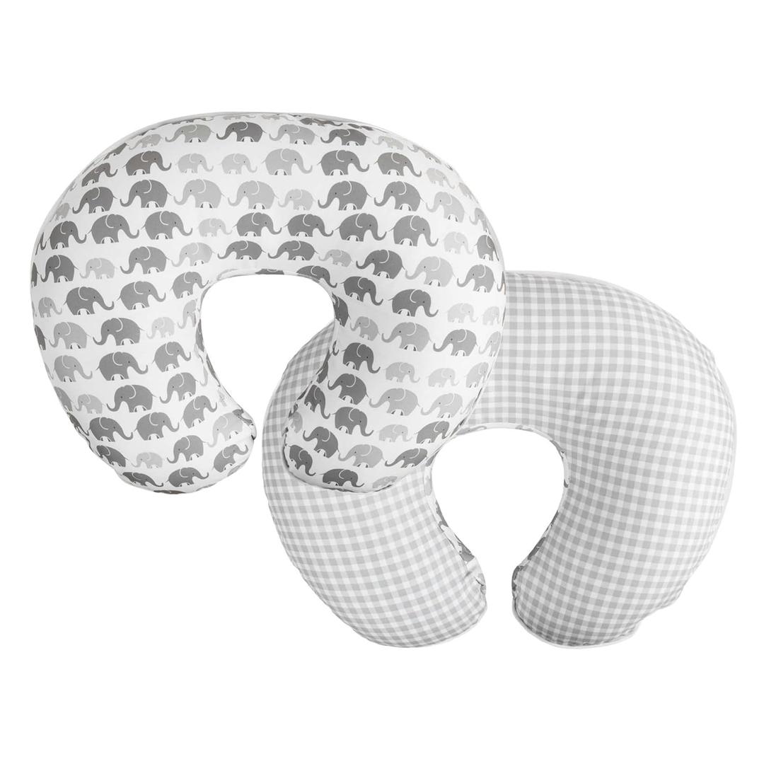 Boppy Nursing Pillow Cover, Premium Quick-Dry Fabric, Gray Elephants, Fits The Original Support Boppy Pillow for Breastfeeding and Bottle Feeding, Cover Only