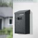 Uniclife Key Drop Box for Outside, Metal Donation Box Collection Box with Combination Lock, Safe Suggestion Box, Wall Mounted Mailbox with Top Slot, Steel Cash Drop Box for Home Office and Business