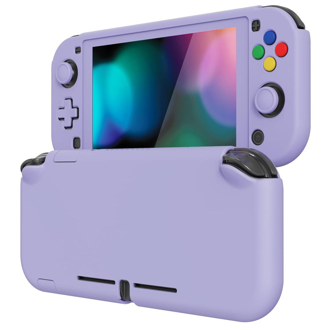 eXtremeRate PlayVital Light Violet Protective Grip Case for Nintendo Switch Lite, Hard Cover Protector for Nintendo Switch Lite - Screen Protector & Thumb Grips & Buttons Caps Stickers Included