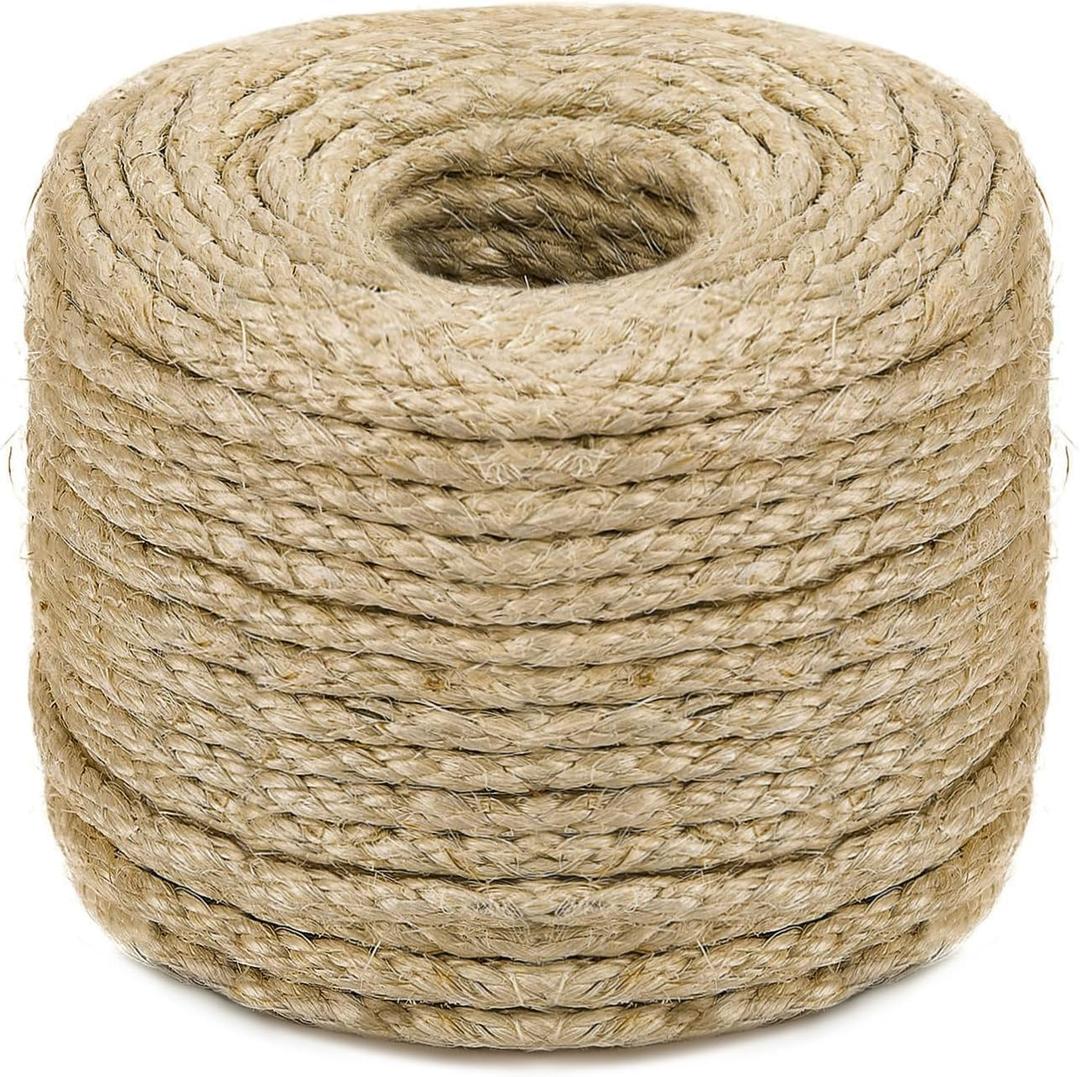 Sisal Rope for Cat Scratching Post Tree Tower Replacement for Repairing Recovering or DIY Scratcher 4mm 1000ft (Natural)