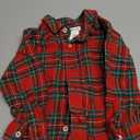 Amazon Essentials x Sofia Grainge Baby Boys' Button Down Plaid Flannel Shirt, Cherry Red Festive Plaid, 18 Months