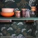 5 x CiCiwind Peel and Stick Wallpaper 16"78.7" Brown and Green Contact Wallpaper Vintage Green Removable Self-Adhesive Plant Leaves Wall Paper for Walls Covering Bedroom Bathroom