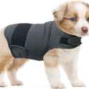 Dog Anxiety Relief Shirt, Adjustable Anxiety Coat Jacket for Fireworks, Thunderstorm, Travel, Separation, Calming Vest Wrap for Small Medium Large Dogs (XS) (Dark Grey)