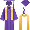 Matte Graduation Cap and Gown 2026 Set with Tassel Adult Unisex High School College Bachelor Robe Costume