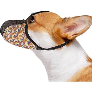 Dog Muzzle for Extra Small Dogs Anti & Prevent Biting Chewing Barking Soft Air Mesh Muzzles Reflective Ajustable Full Coverage Dog Mouth Guard Cover for Grooming Scavenging Orange S