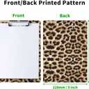 Clipboards Cute Leopard Print Pattern Design Clip Board 9 x 12.5 inch with Low Profile Metal Clip,Clipboard for Students, Classroom, Office,Women Men,with a Exquisite Coasters and to do List Notepad