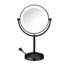 Conair Lighted Makeup Mirror, Double-Sided LED Vanity Mirror with 1X/10X Magnification, 3 Light Settings, 3 Modes, 360 Rotation, Matte Black Finish
