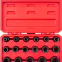 TEKTON 1/2 Inch Drive 6-Point Impact Socket Set, 17-Piece (8-24 mm) | SID92321 (No Storage)