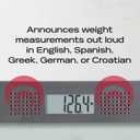 Taylor Talking Bathroom Scale for Seniors, 440 lb Capacity Glass Digital Body Weight Scale with Loud Voice Readout, Gray